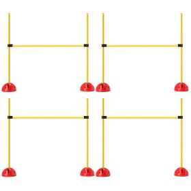 PawHut 5 Piece Dog Agility Course Backyard Set with 4 Height Adjustable Dog Agility Jumps, Carry Bag, Yellow
