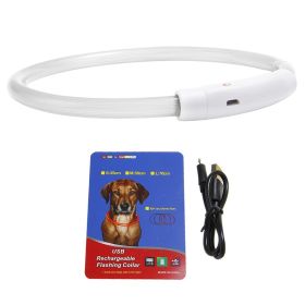 1Pc USB Rechargeable LED Dog Collar Multi Color Lighting Dog Safety Collar Cuttable Length Glow Dog Collar For Small Medium Large Dog Night Walki (Option: S)